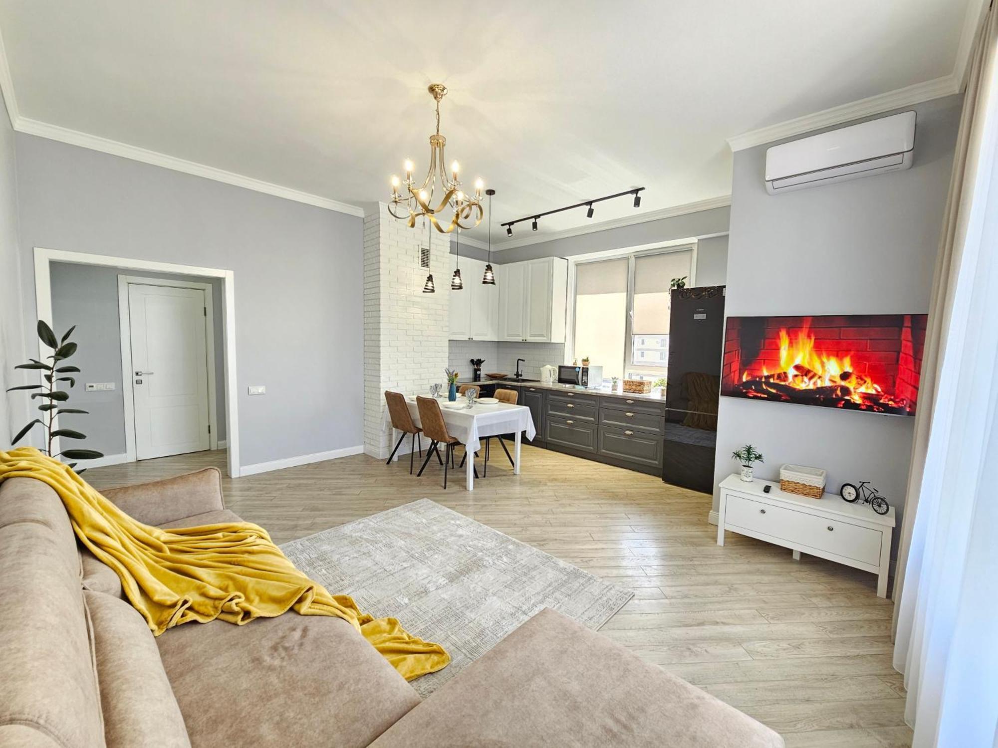 3 Room Gagarin Park Residential Complex Near Mega Shopping Mall Alma-Ata Buitenkant foto