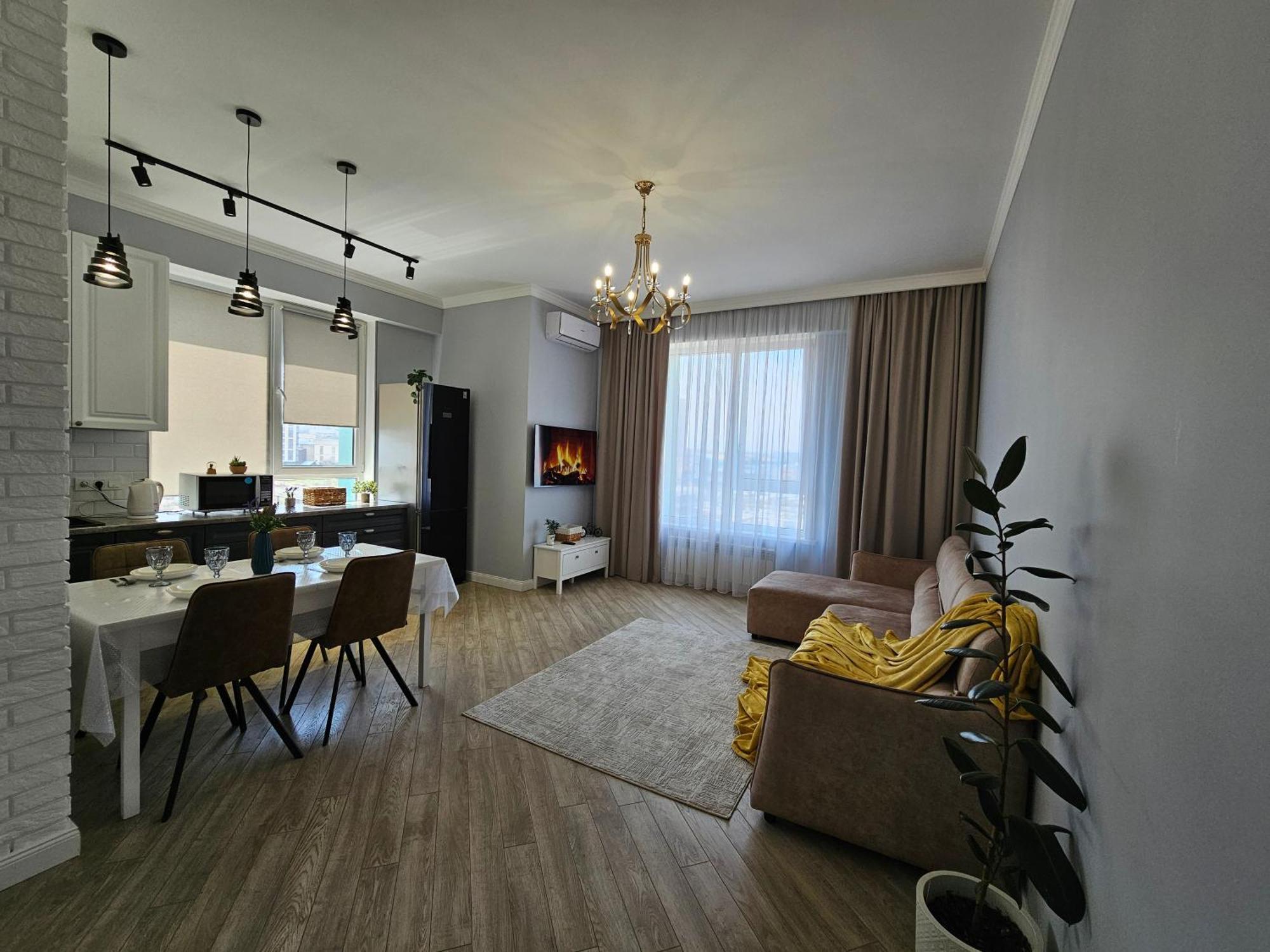 3 Room Gagarin Park Residential Complex Near Mega Shopping Mall Alma-Ata Buitenkant foto